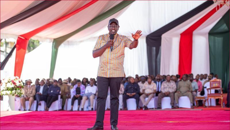 President William Ruto speaking in Nakuru County.